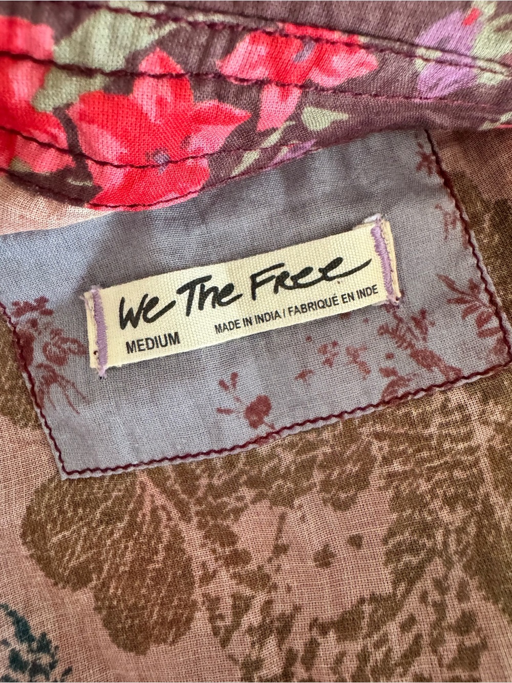 Free People Mixed Floral Patchwork Button-Down in Multi Colors - Picture 4 of 6
